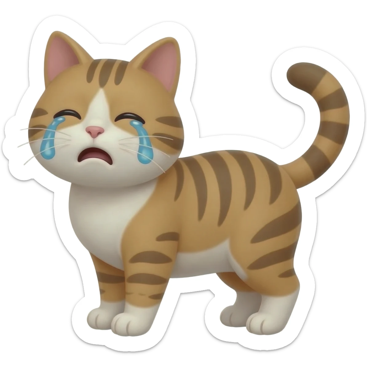 Cat con miedo y llorando sticker
