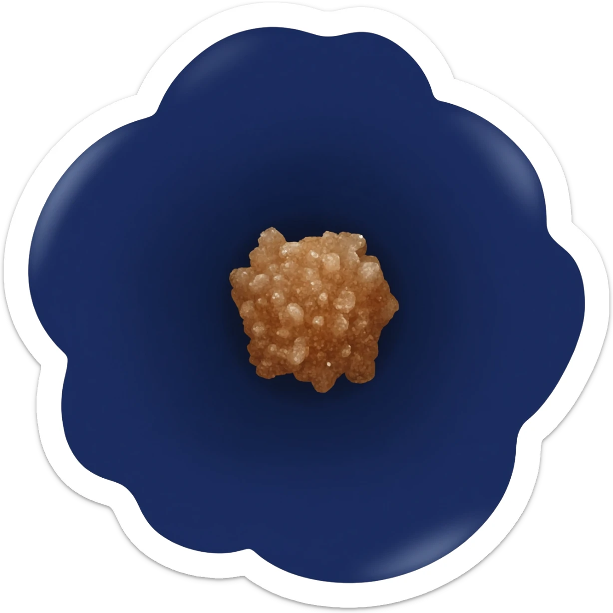 Dark blue flower with crystal of brown sugar sticker