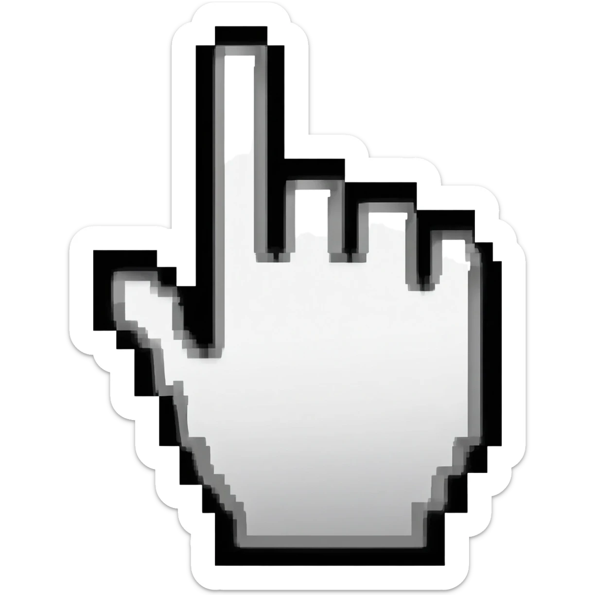 hand cursor black and white sticker