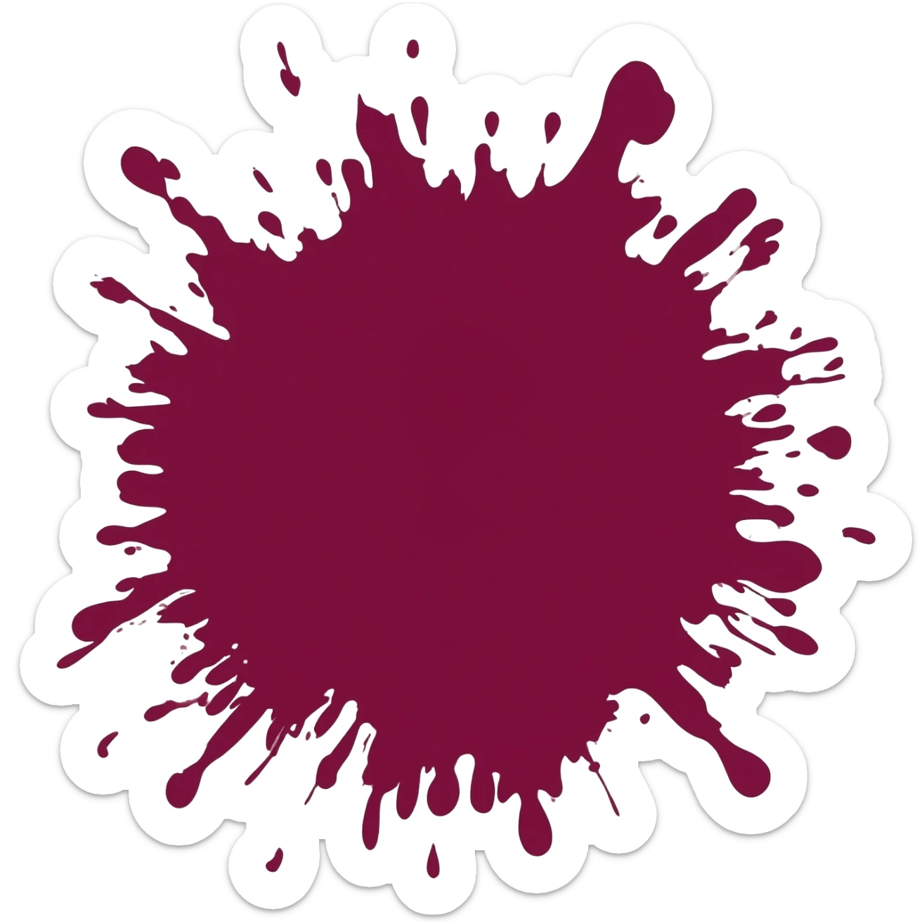 maroon splatter sticker