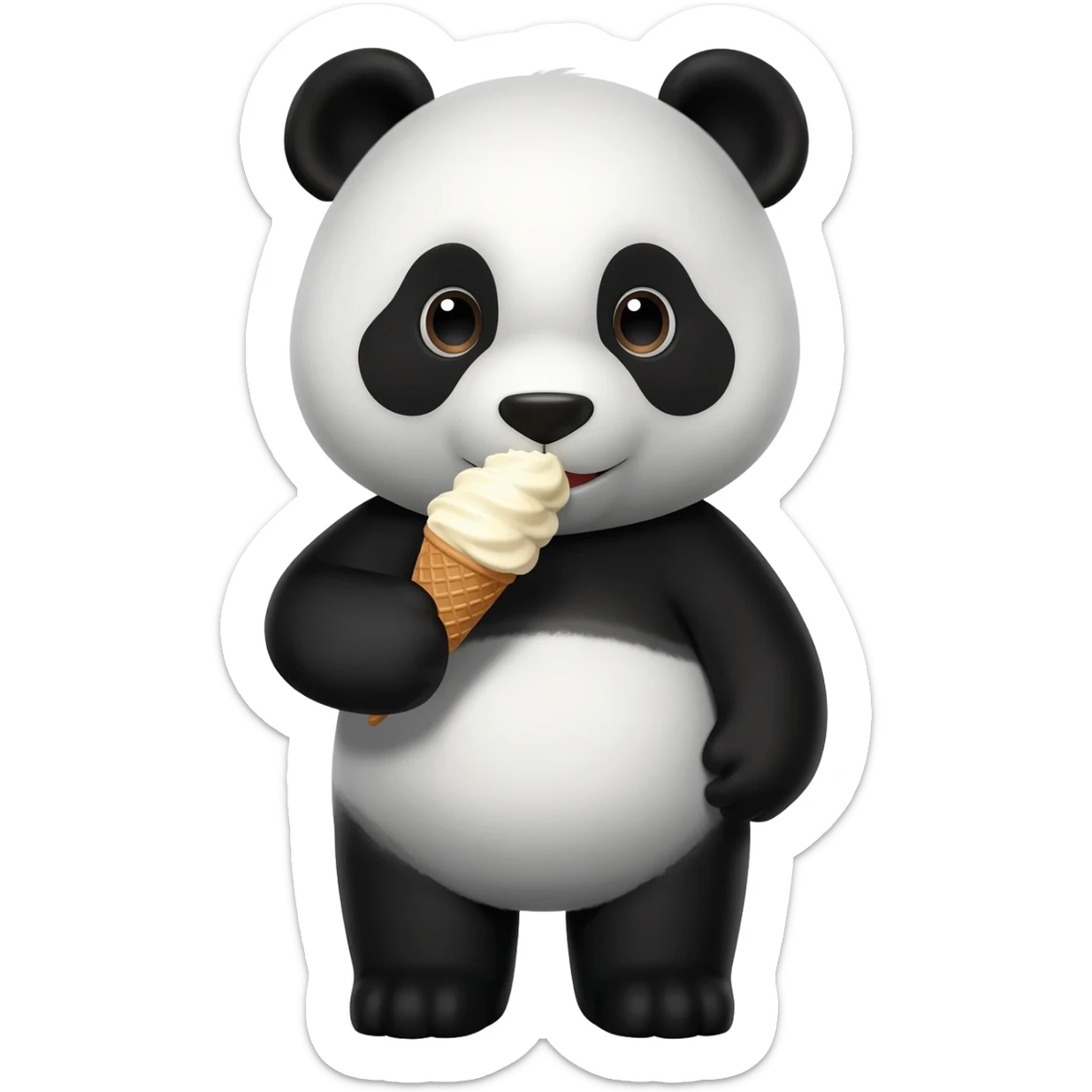 Panda eating ice cream sticker