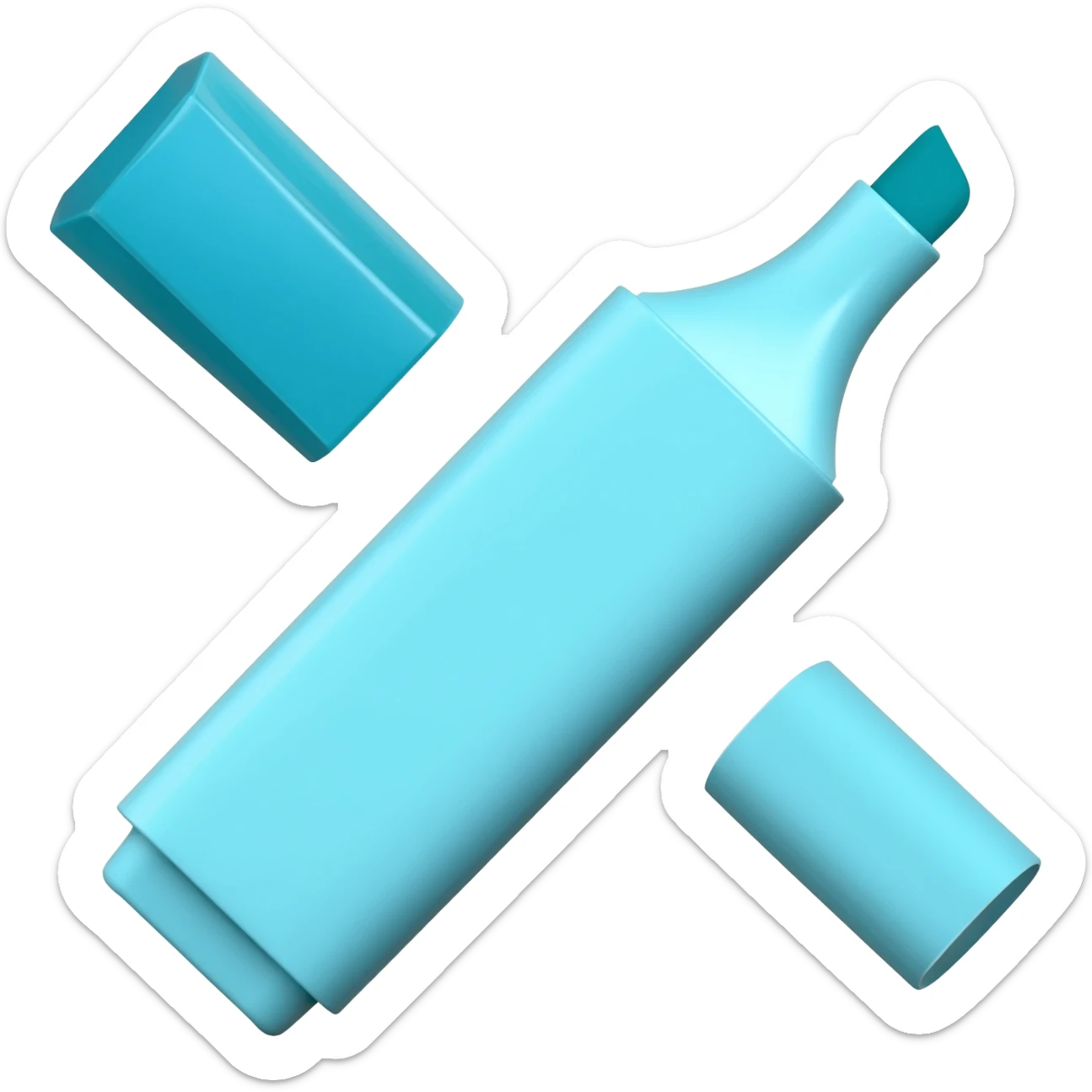 Light blue highlighter sticker