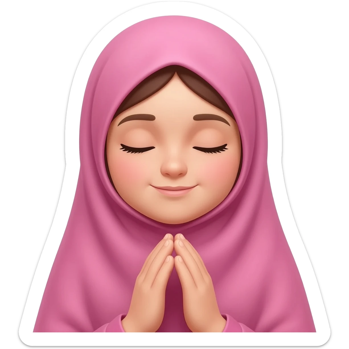 hijab pink girl praying sticker