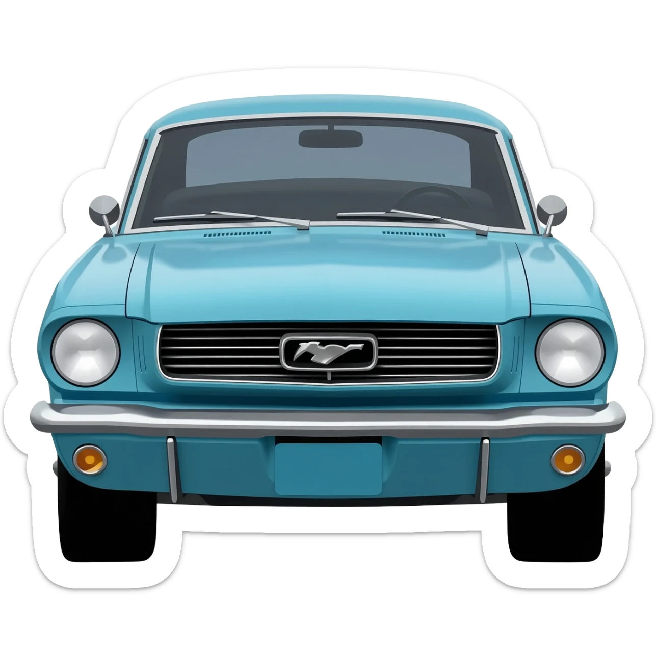 classic mustang light blue sticker