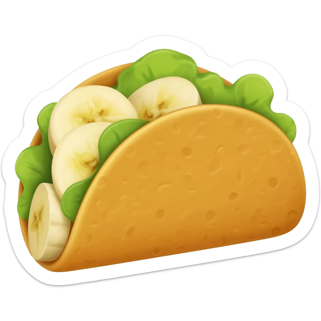 Banana into a taco sticker