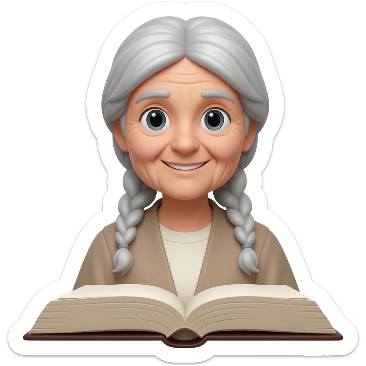 old lady  in bible sticker