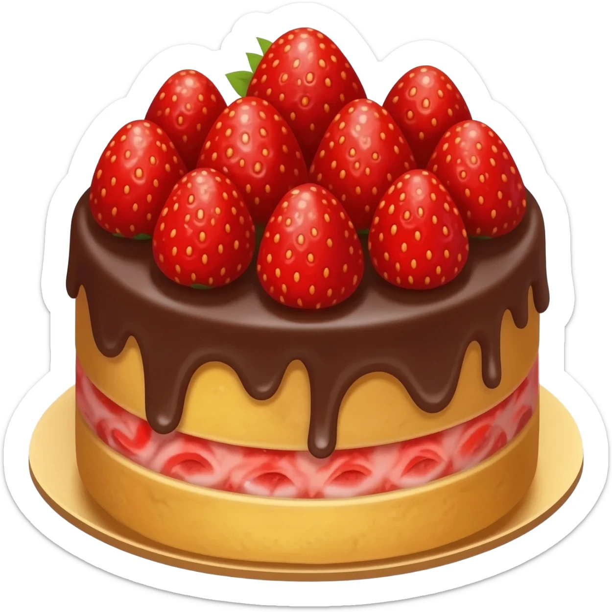 strawberry chocolate swirl cake sticker