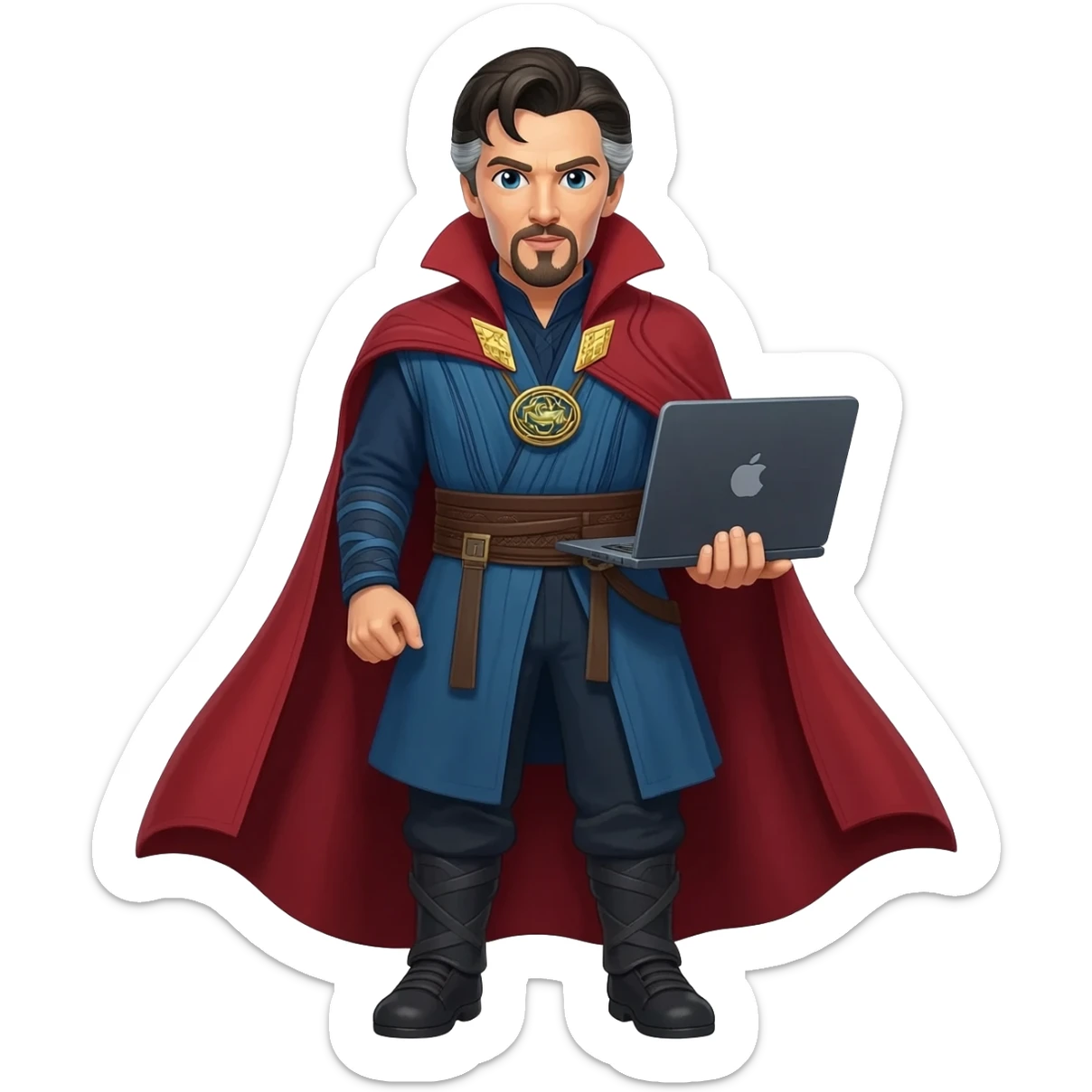 Doctor Strange coding on laptop sticker