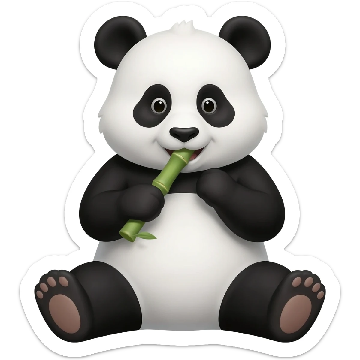 panda eating a bamboo sticker