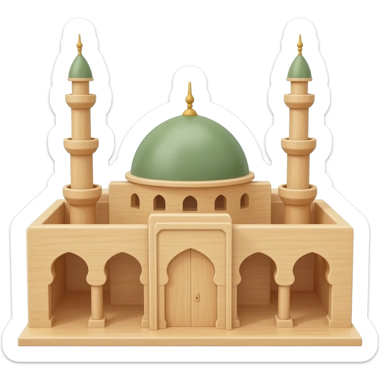 light wooden toy mosque flatpack sticker