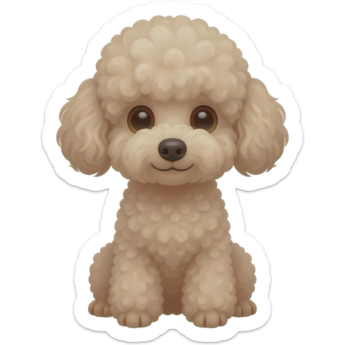poodle sitting frontally sticker