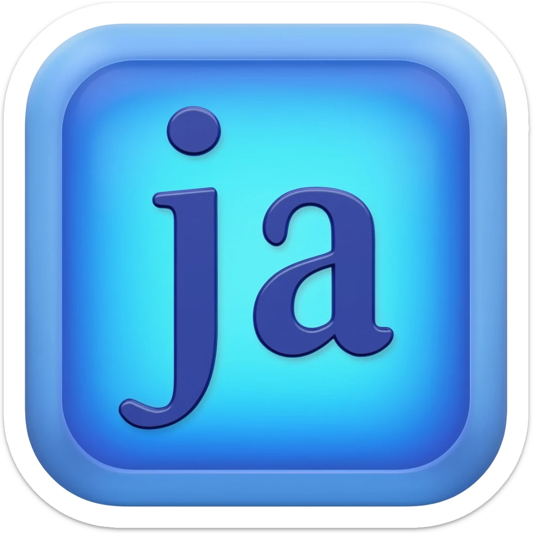 lettre i, style 3D premium
"3D rounded-square icon in strong bleu with a beveled edge, bold serif letter 'ja' centered, strong specular highlights, inner glow, 1024x1024, png" sticker