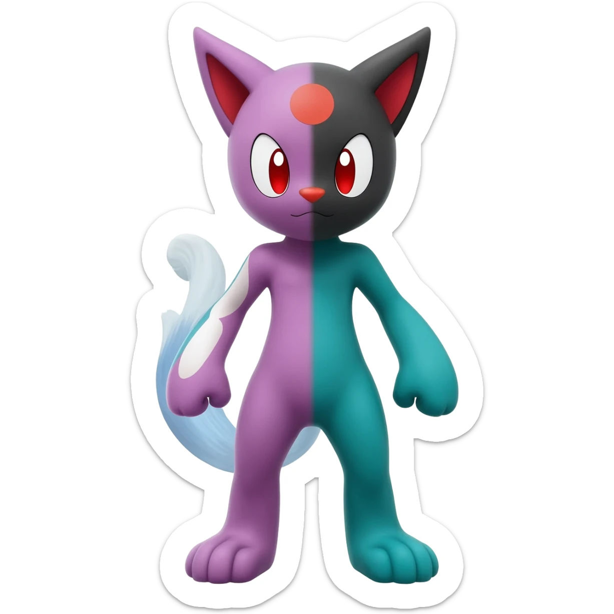 Umbreon-Sylveon-hybrid-animal-Fakémon-Pokémon-fusion sticker