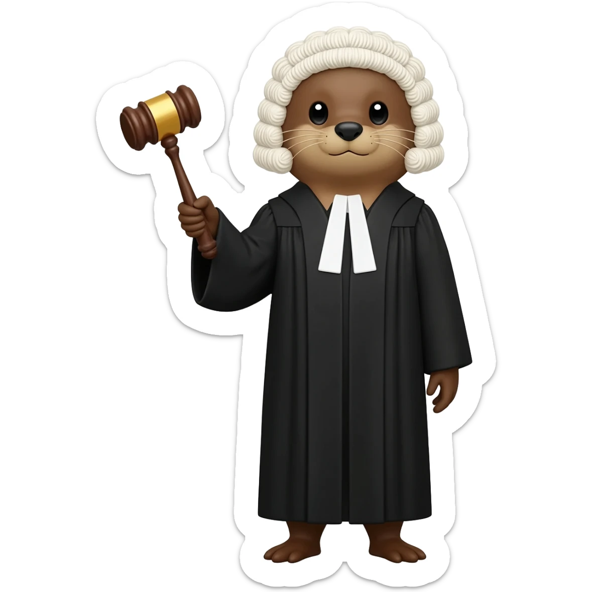 otter judge holding gavel sticker