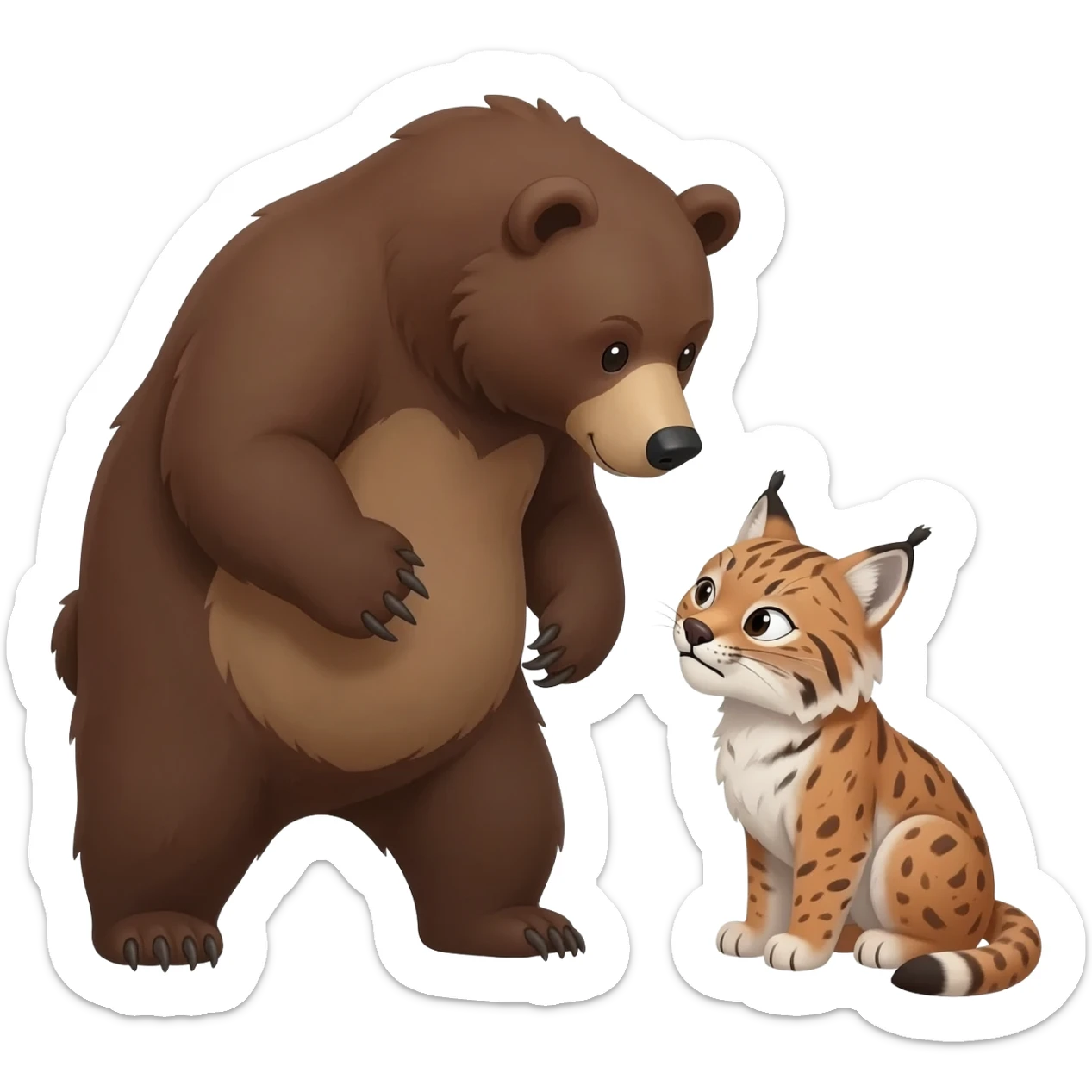Bear annoyes lynx sticker