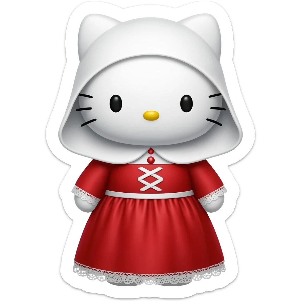 hello kitty in. the handmiads tale outfit sticker