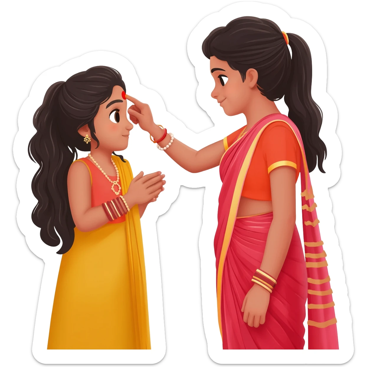Bhaidooj behen apne bhai ko tika krte hue sticker