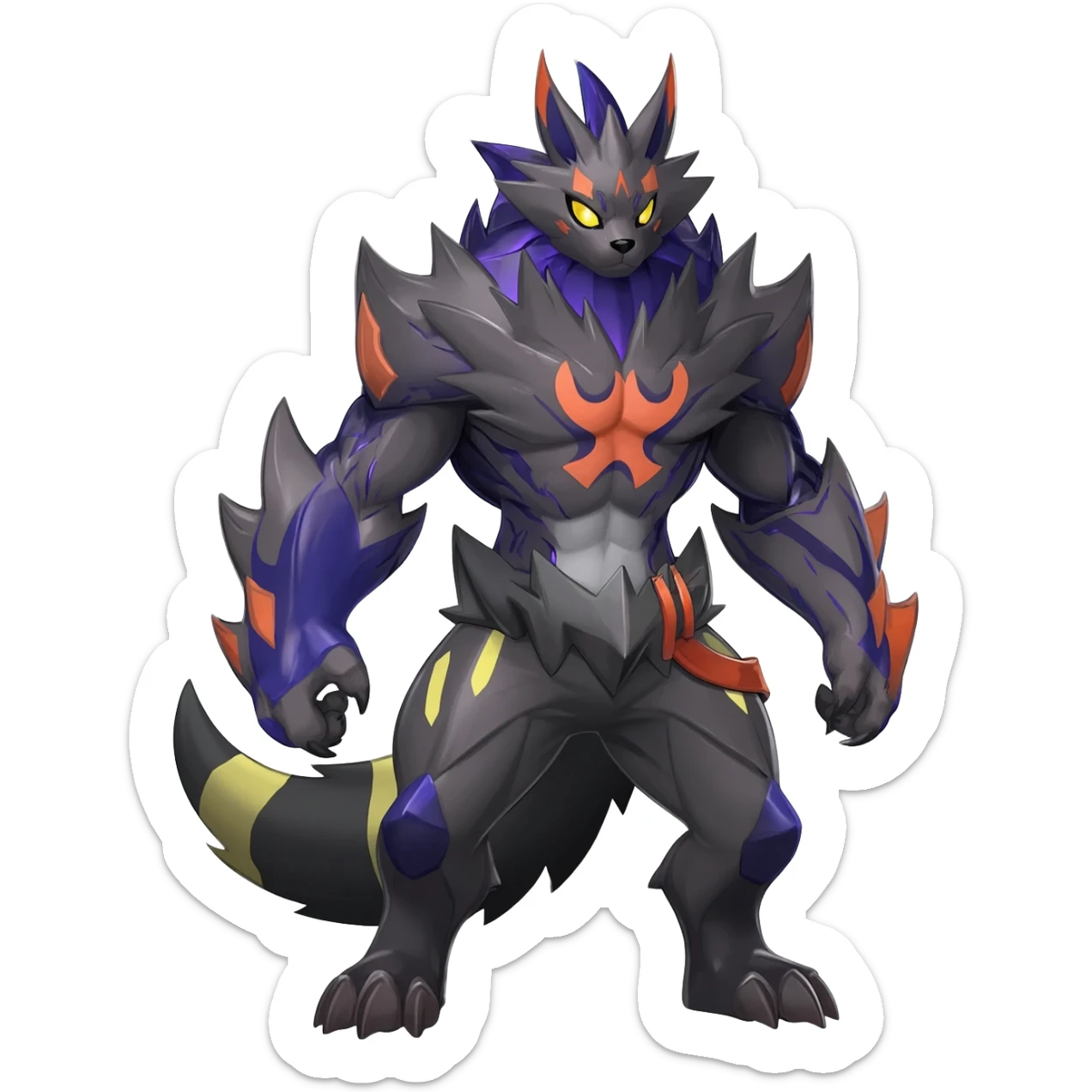 Edgy cool badass animalistic Darkrai-Umbreon-Giratina-Fakémon-hybrid-fusion-creature  sticker