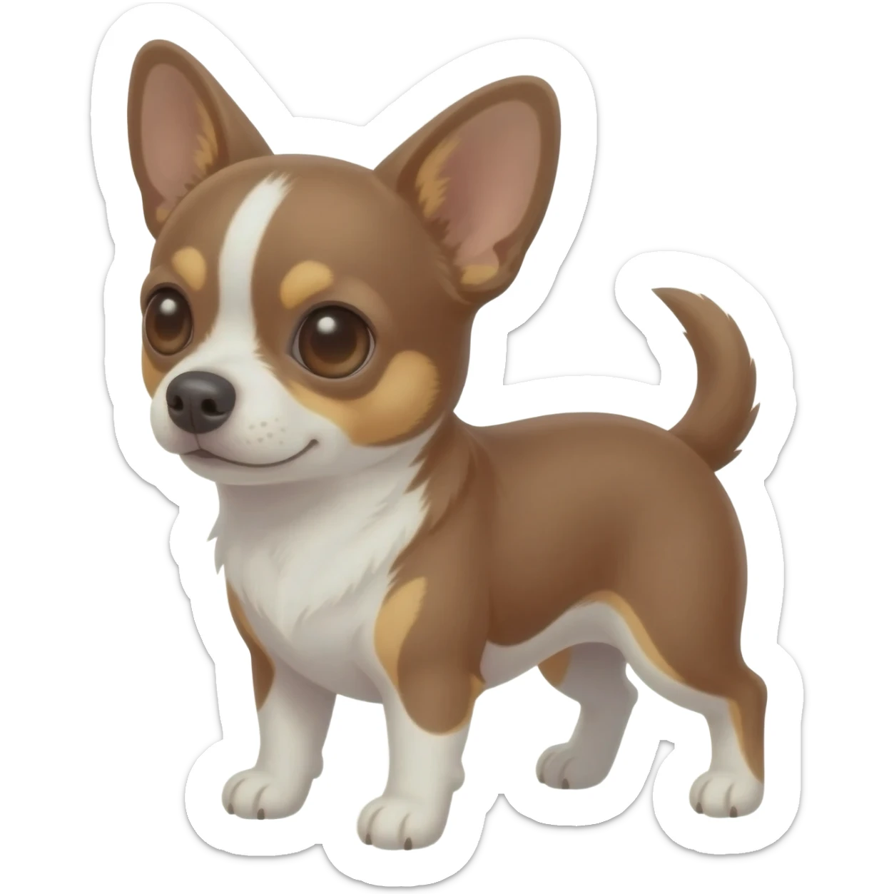 Chihuahua marron et blanc au ventre sticker