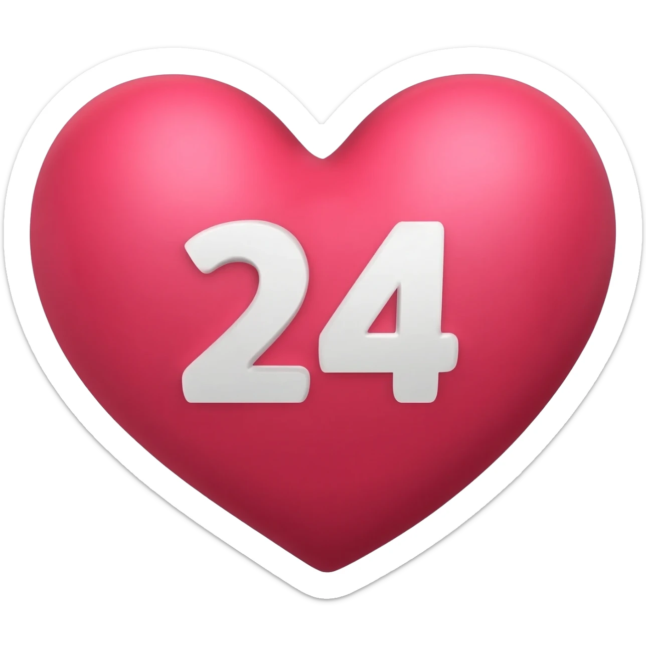 A hand-made heart. 24 inside sticker