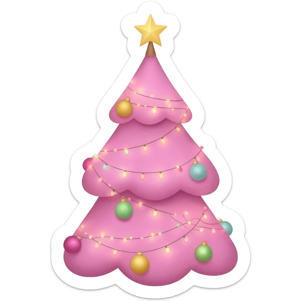 Pink Christmas sticker