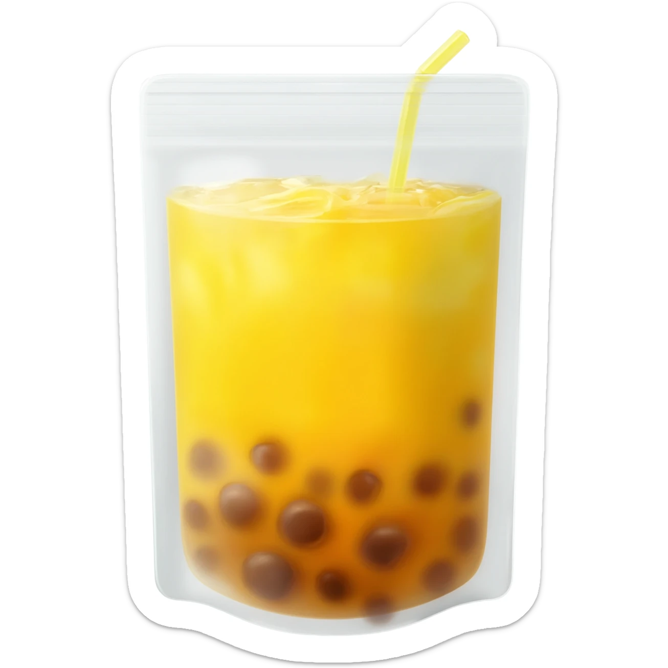 mango lemonade boba in a clear pouch sticker