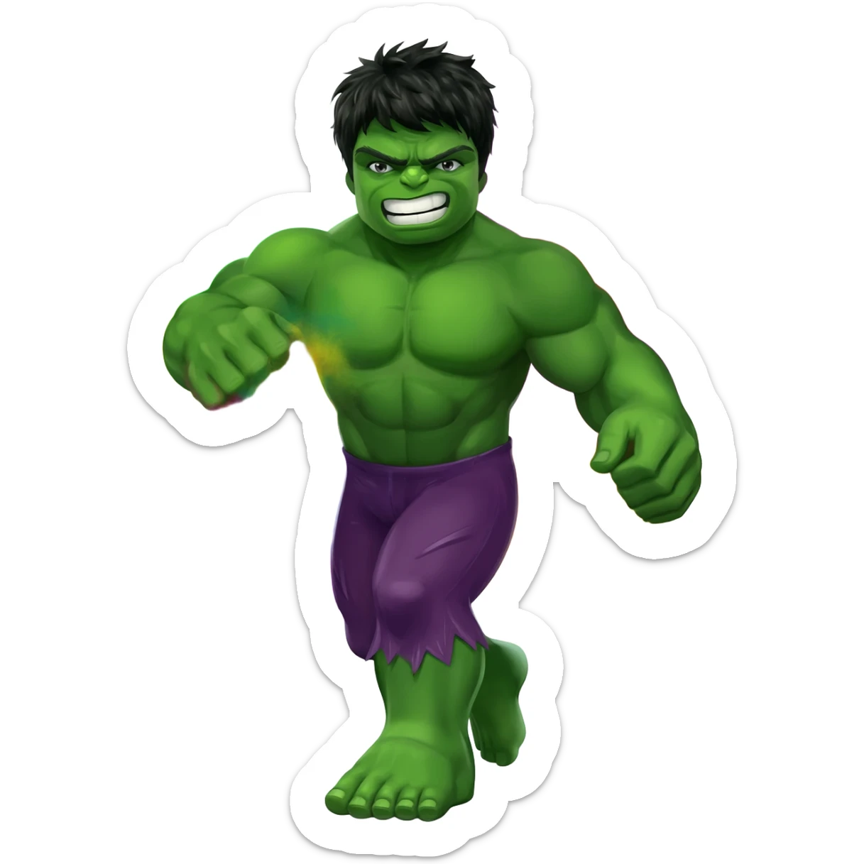Hulk is playing with Holi colours sticker