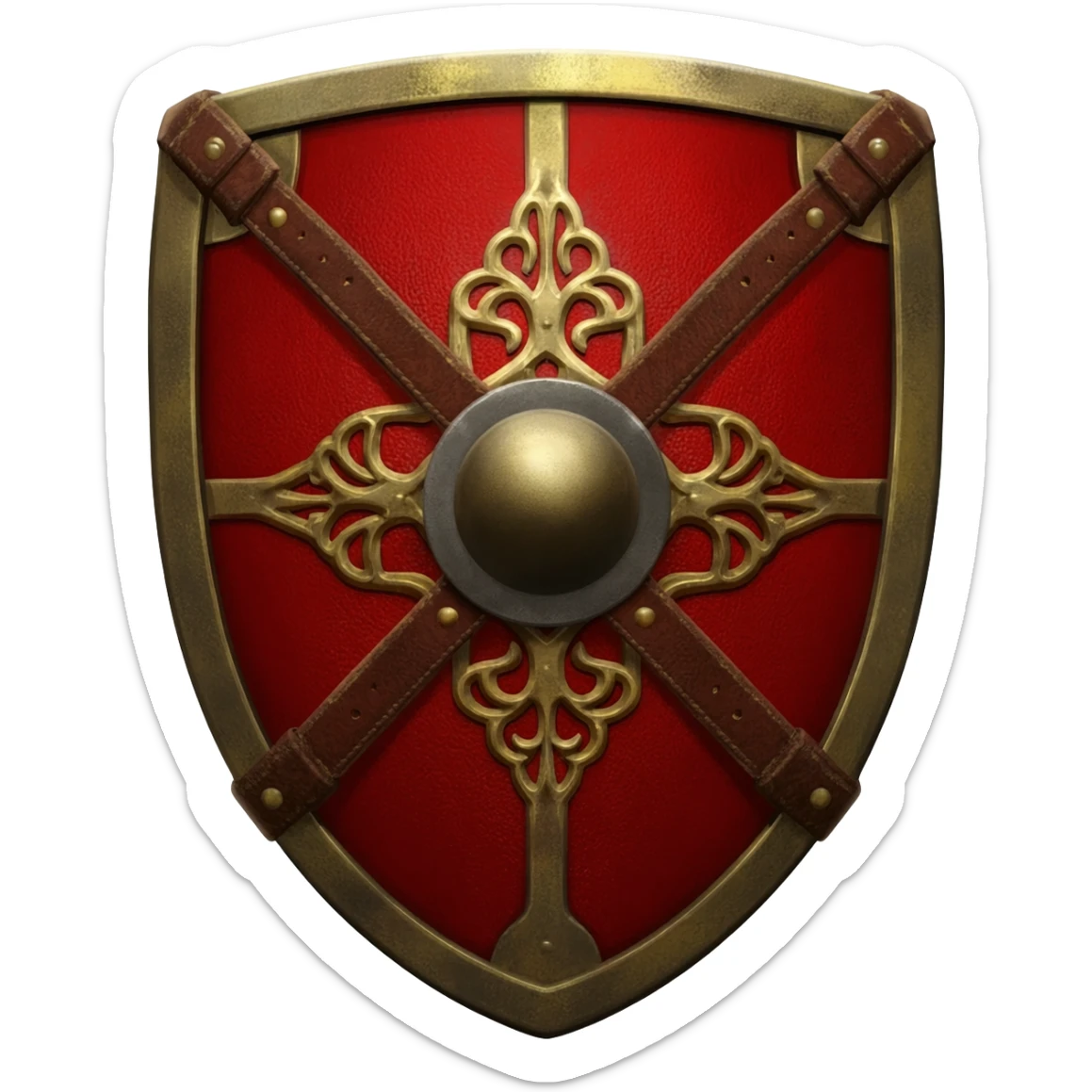 medieval red shield sticker