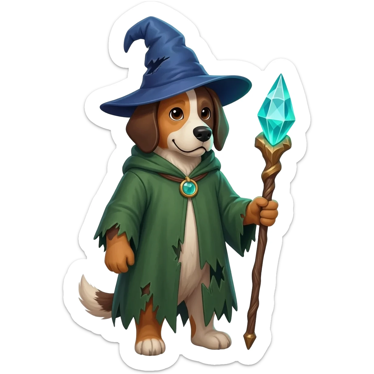 Dog wizard sticker