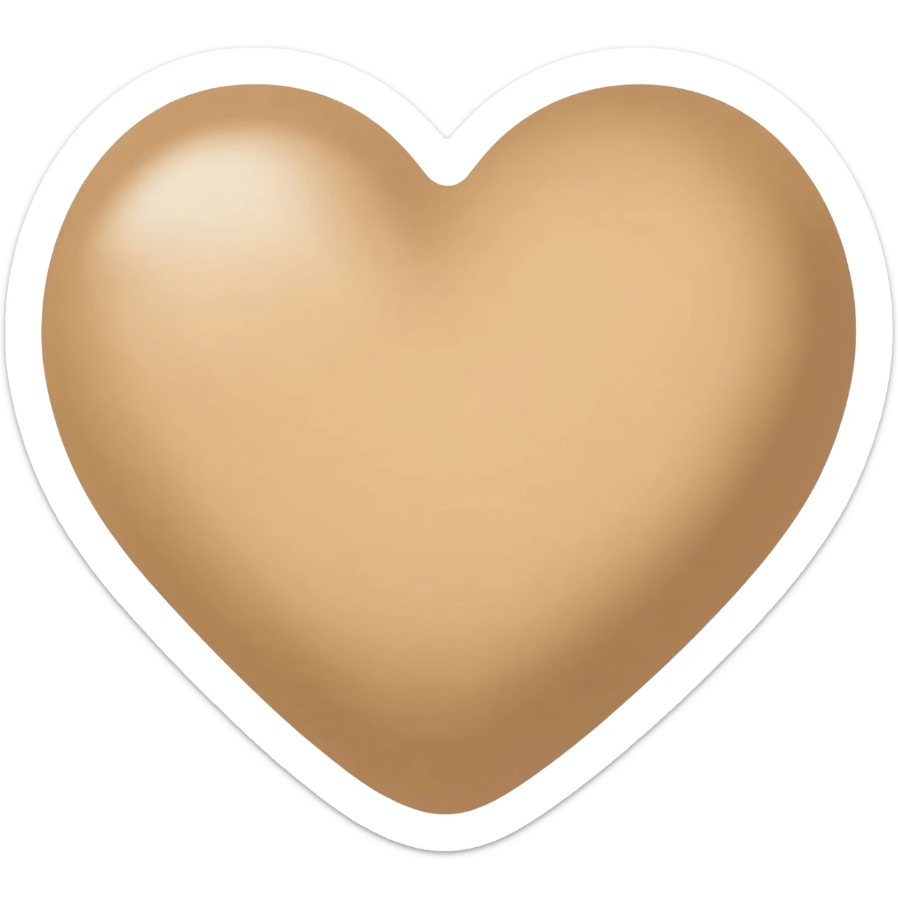 beige heart sticker