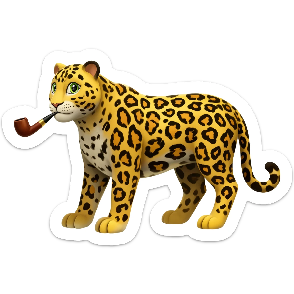 jaguar fumando pipa sticker