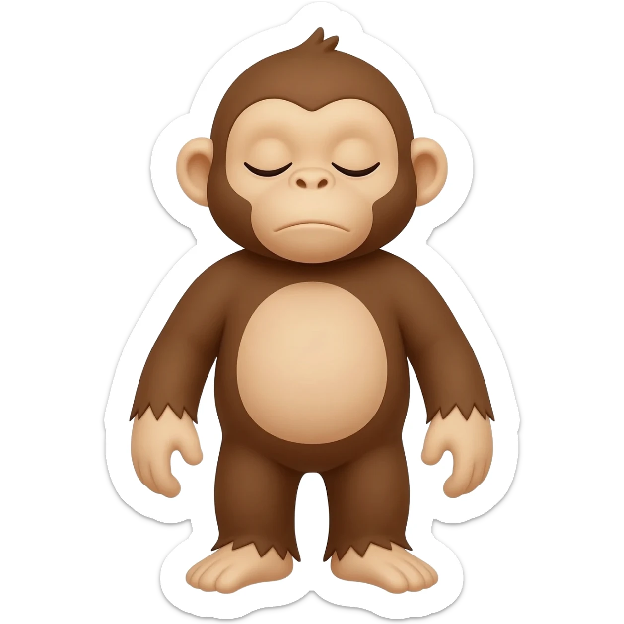 Monkey with eyes and mouth and ears closed sticker