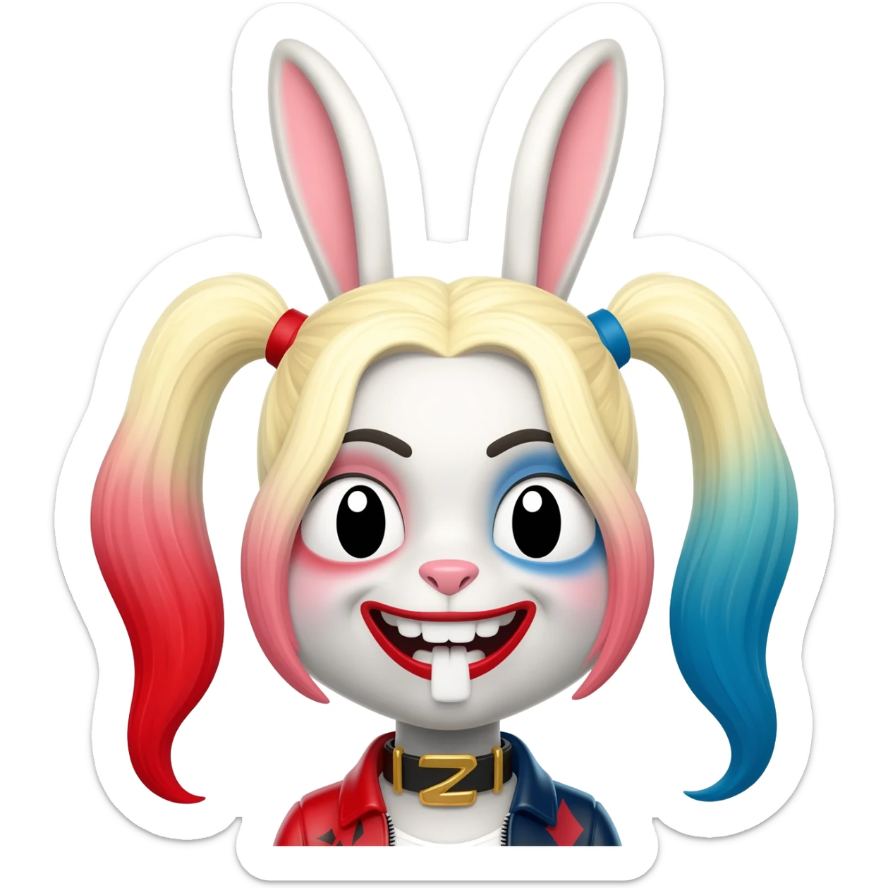 white bunny harley quinn sticker