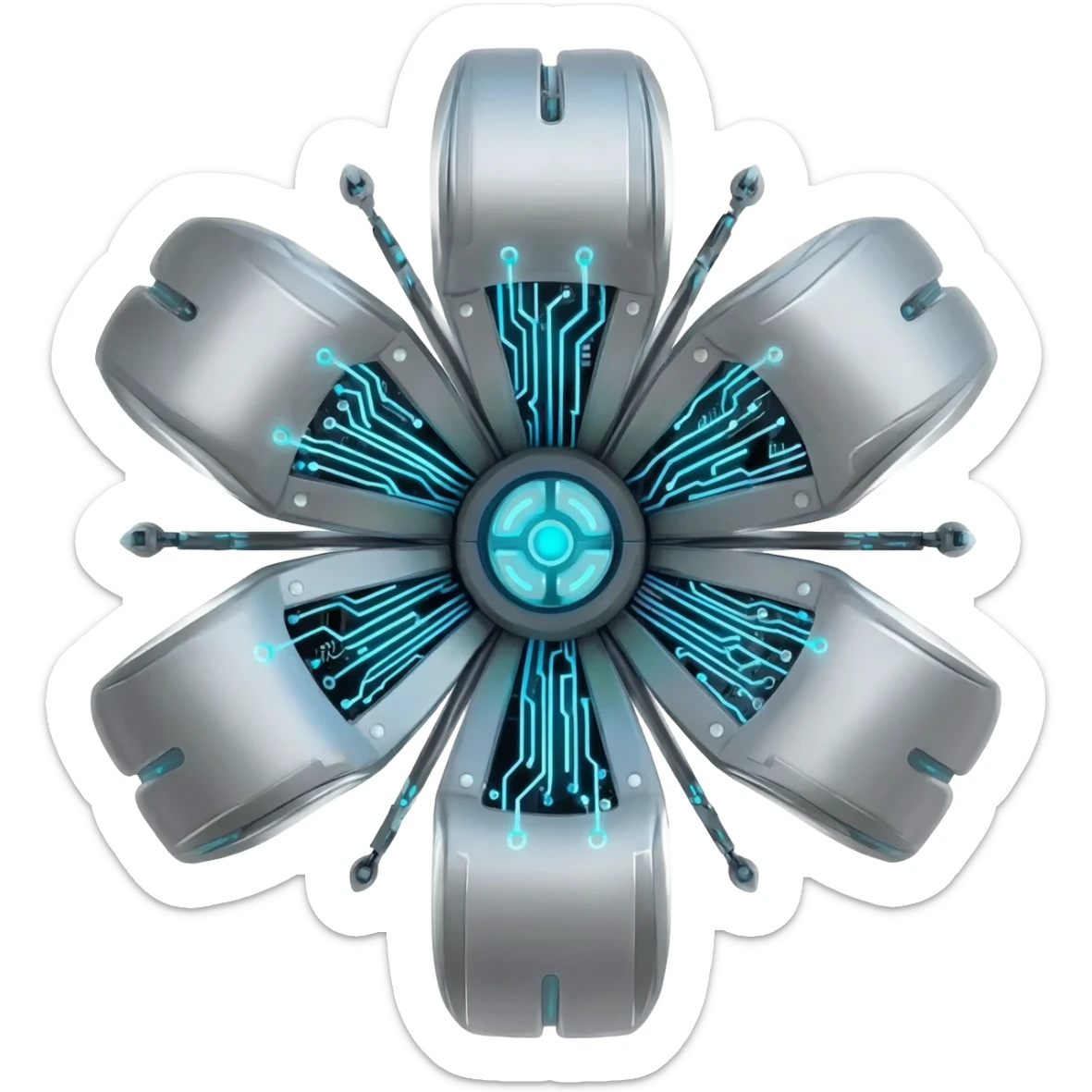 Robot Flower sticker