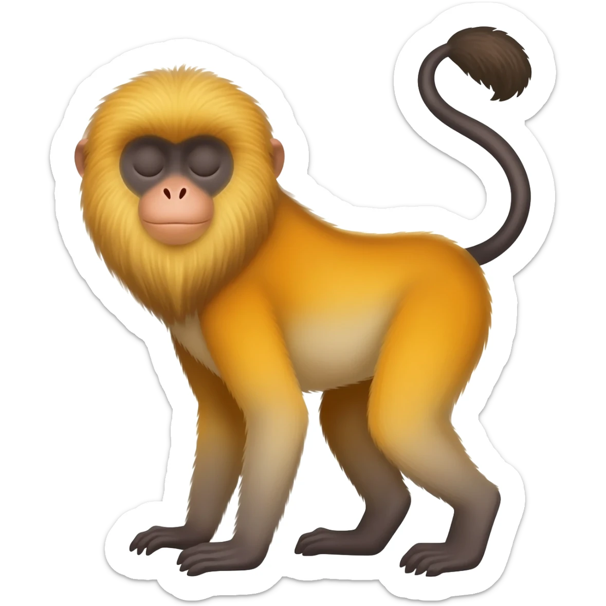 Lion tailed monkey sticker