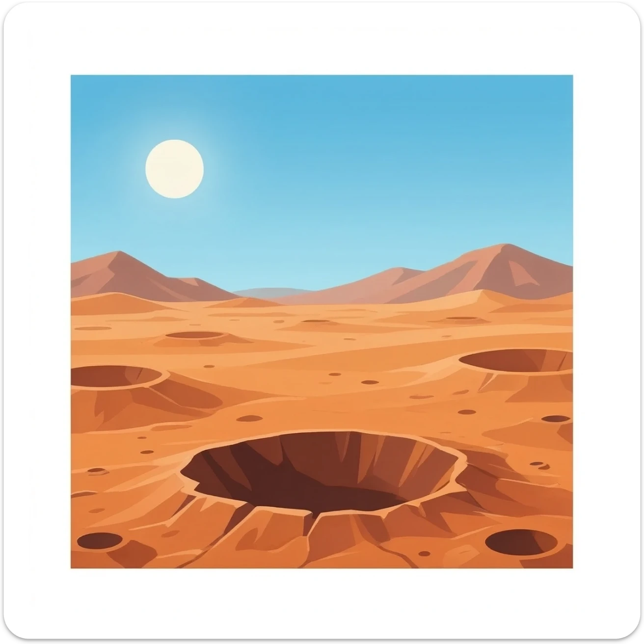 mars crater sticker