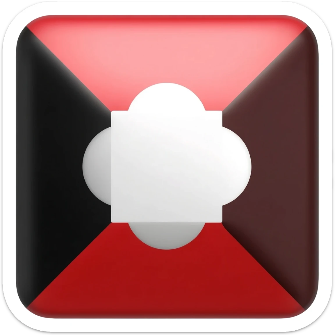 Red, White and Black Square sticker