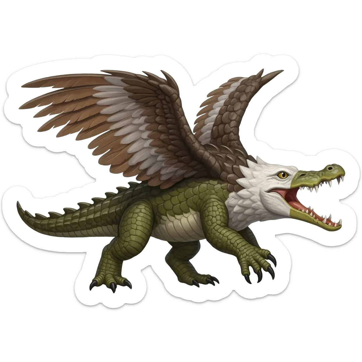 Beaky-beaked, Crocodile-Eagle-Alligator-Snake-hybrid, full body sticker