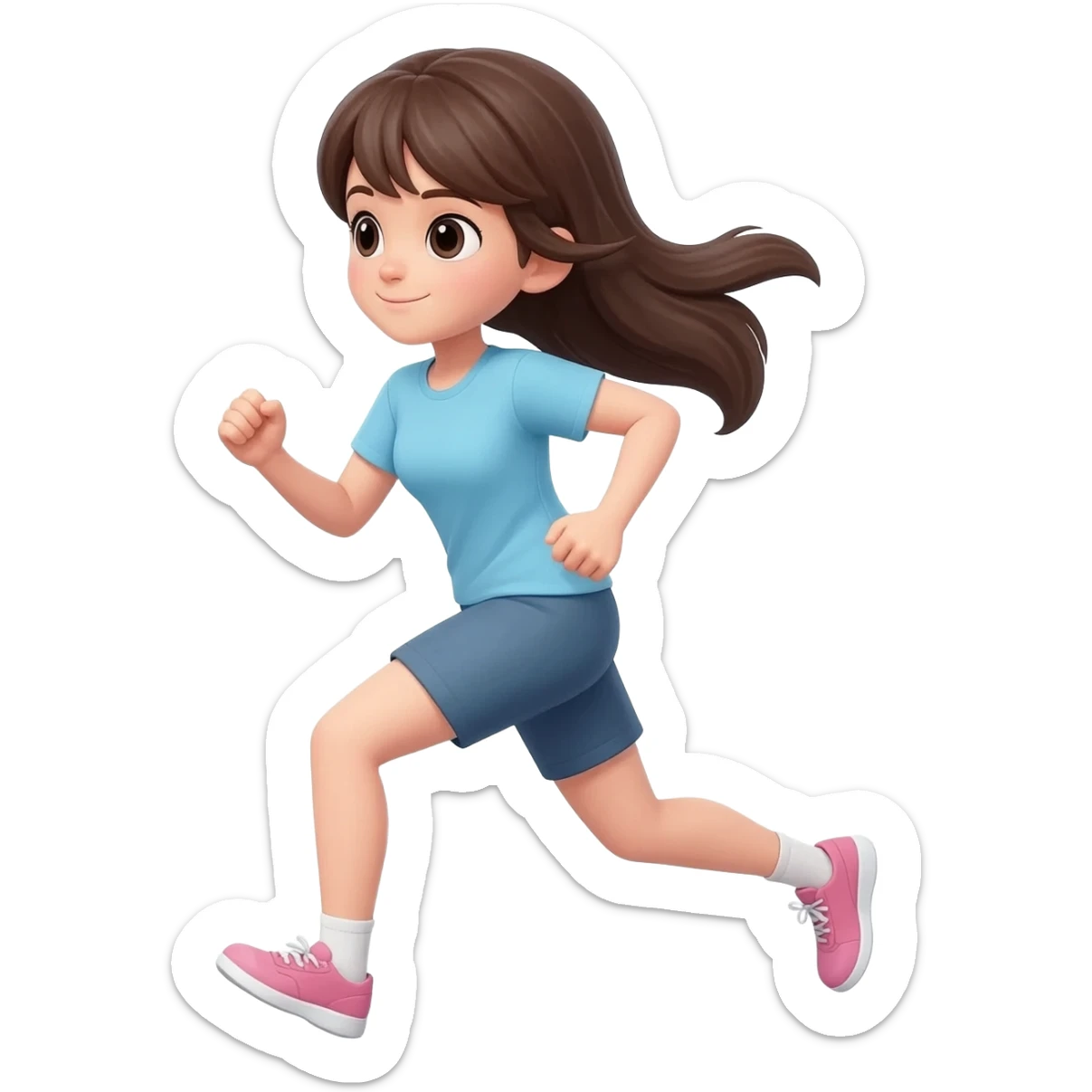 Girl running sticker