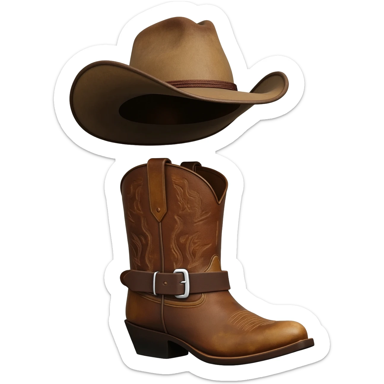 cowboy boots and hat sticker