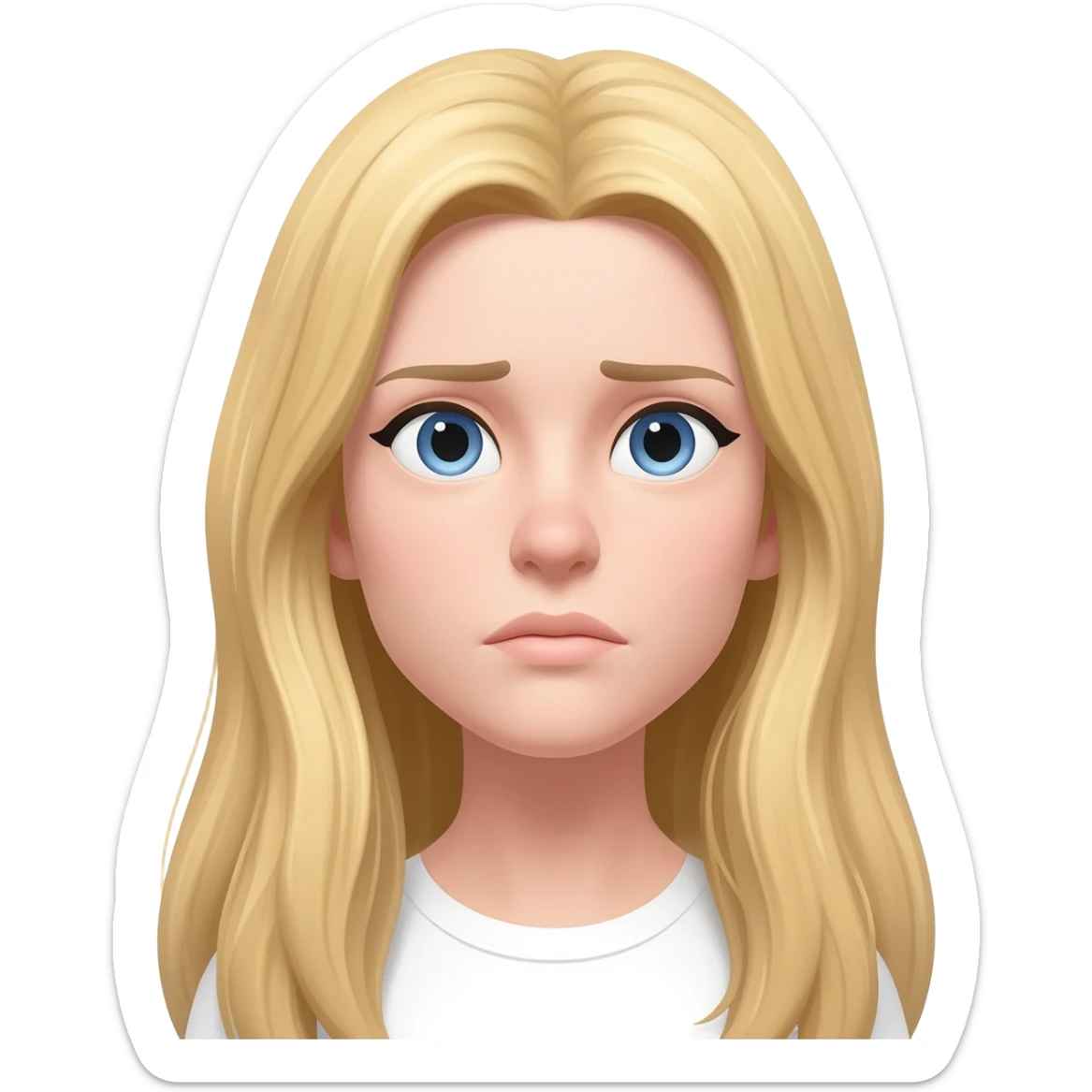 Rubia  ojos azules enfermra pelo largo sticker