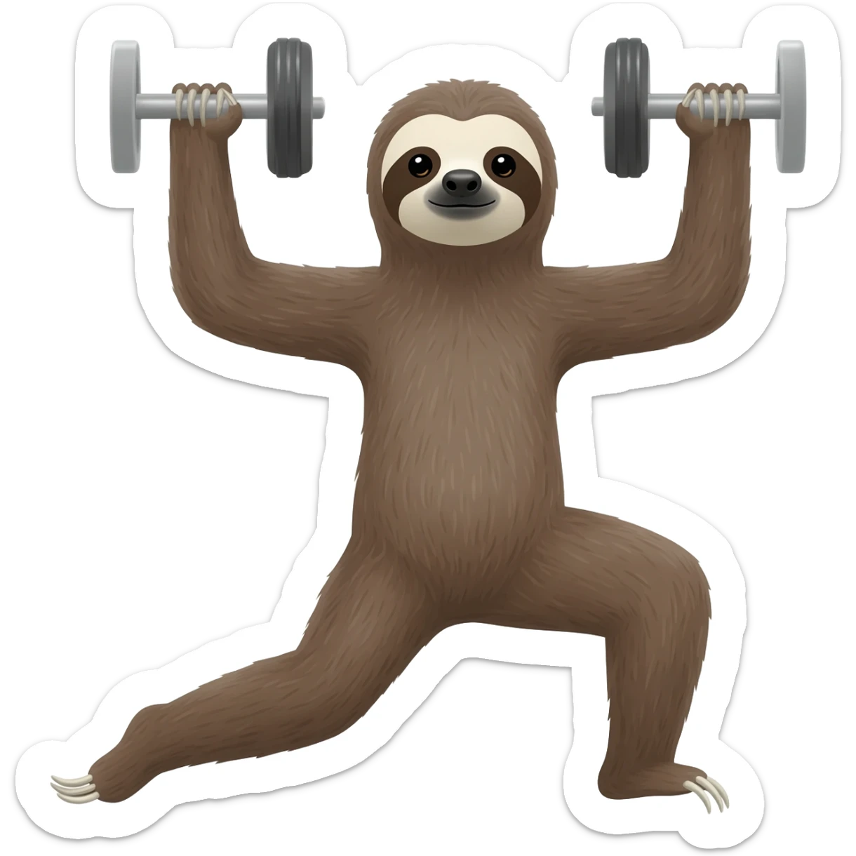 A sloth going to a gym doing exercise sticker
