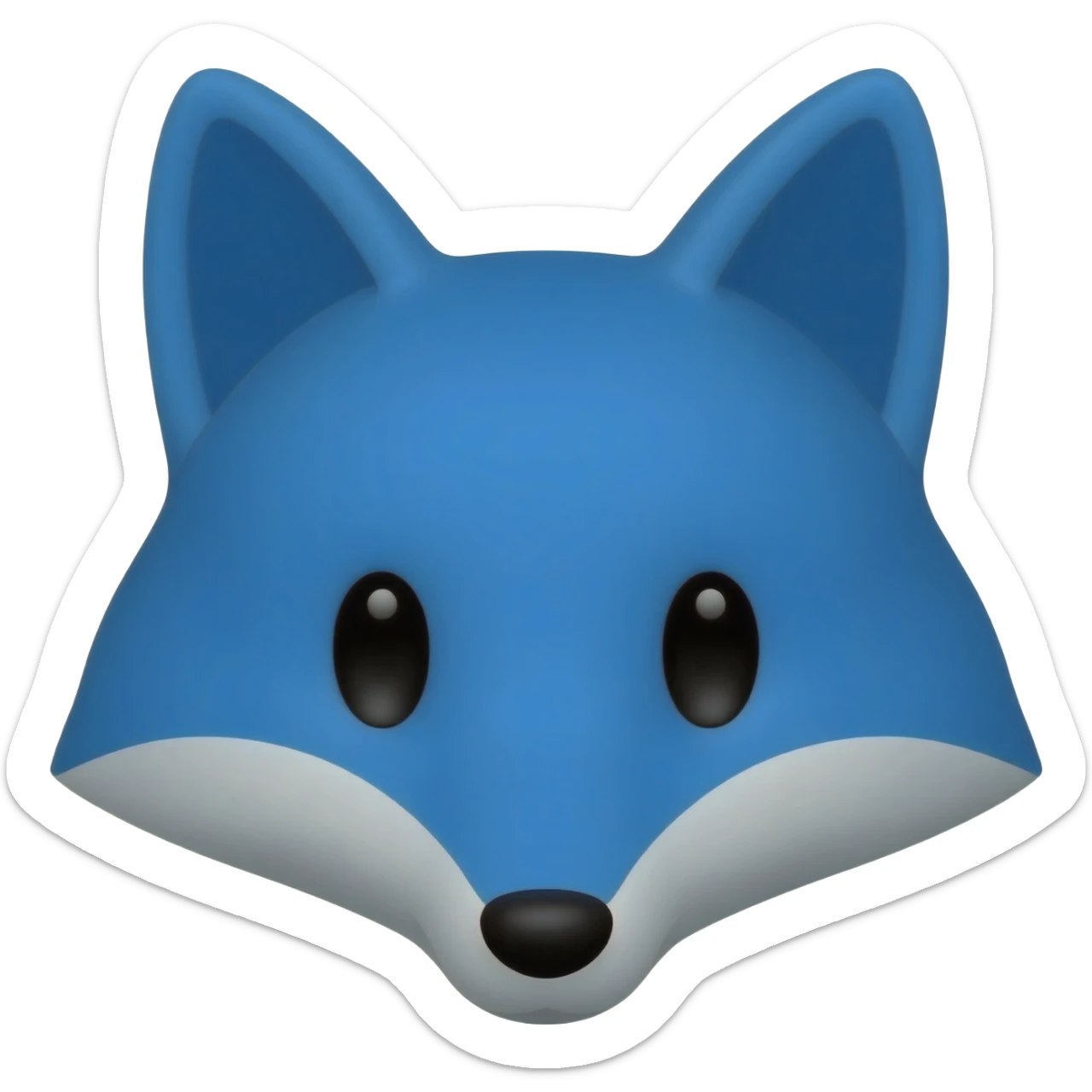 Emoji blue fox sticker