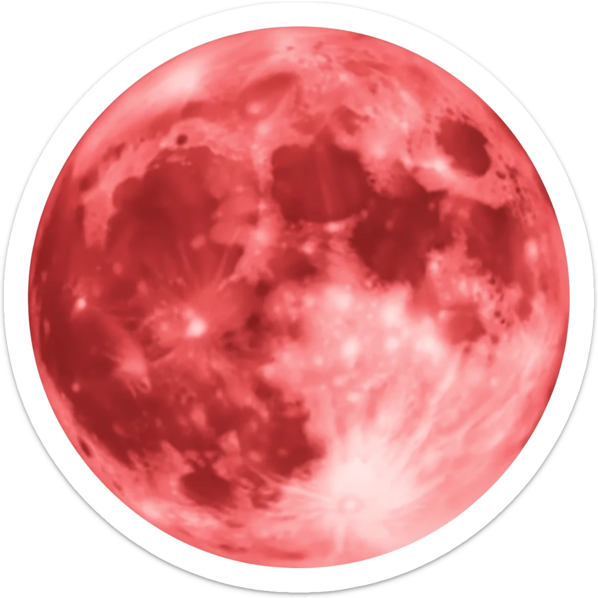 red calm and very beautiful moon sticker