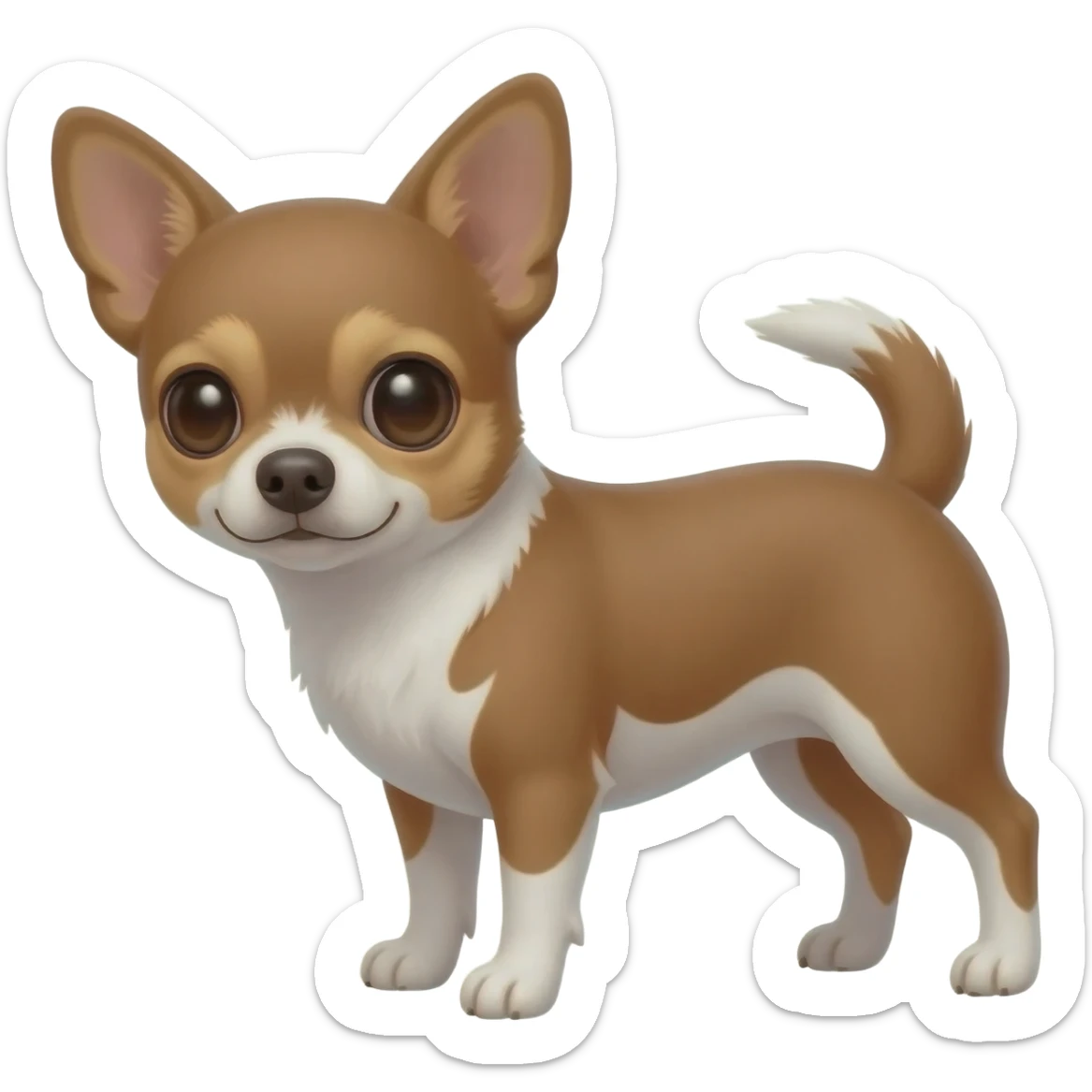 Chihuahua marron et blanc au ventre sticker