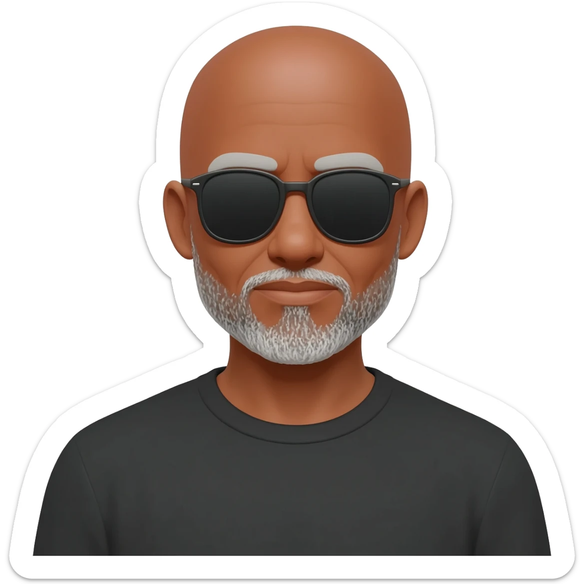 older black man bald with goatee and sunglasses sticker