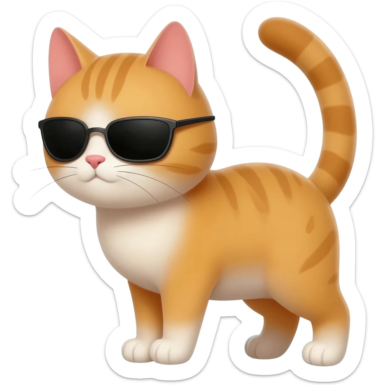 Cat wearing sunglasses sticker