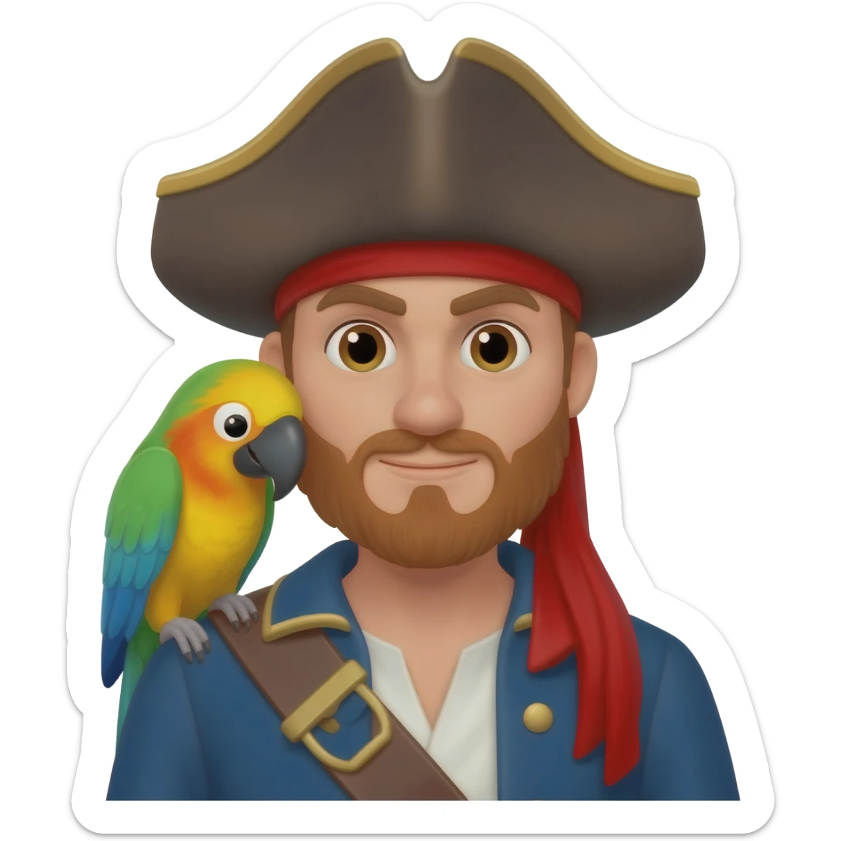 pirate and parrot sticker