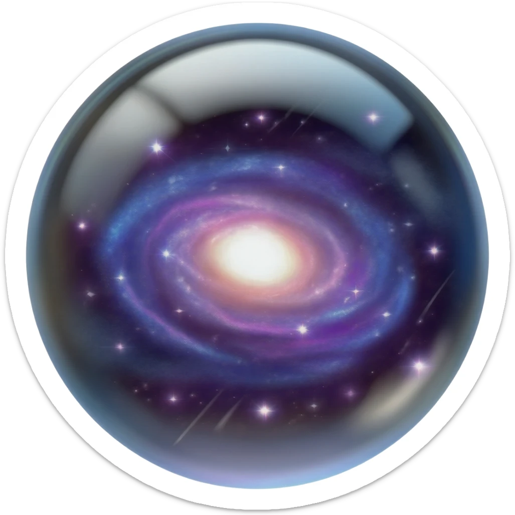 Crystal Ball  with small galaxy's inside sticker