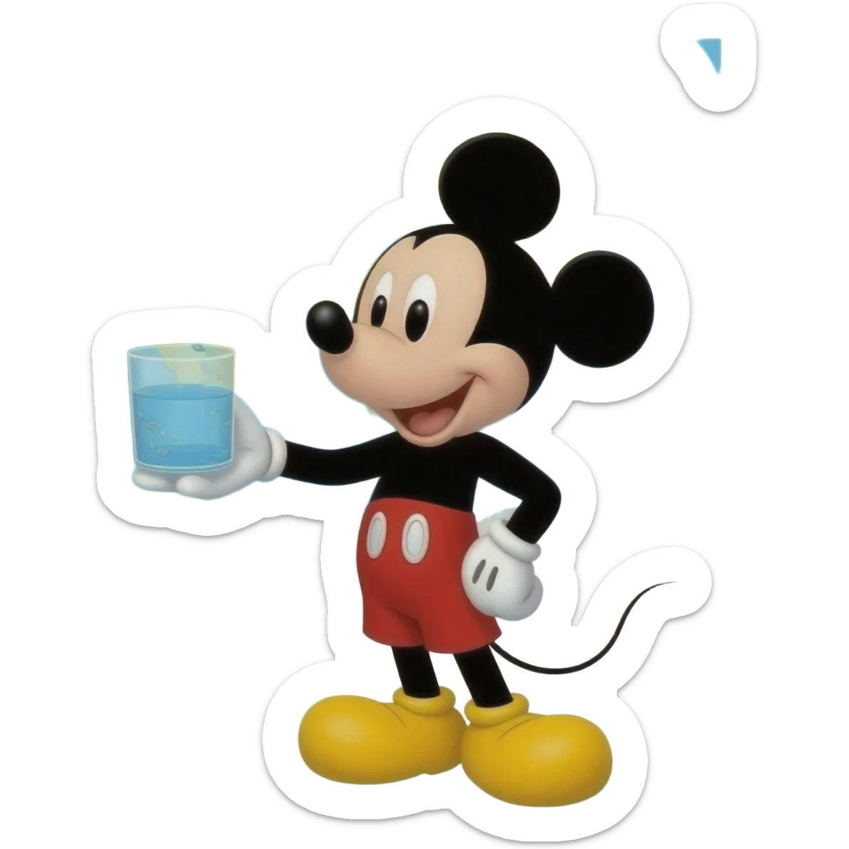 Micky mouse drinking round the world sticker